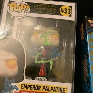 Tim Curry signed STAR WARS Emperor Palpatine Bobble-Head Funko #433 QR code OCCM